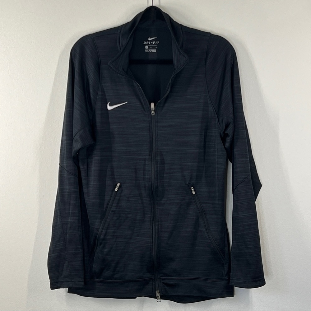 NIKE Dri Fit dark Gray Zip Up Long Sleeve Running Jacket